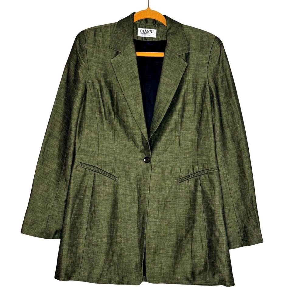 Gianni Womens Blazer Jacket Olive Green 10